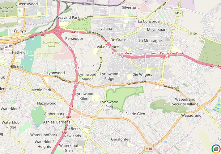 Map location of Lynnwood Ridge